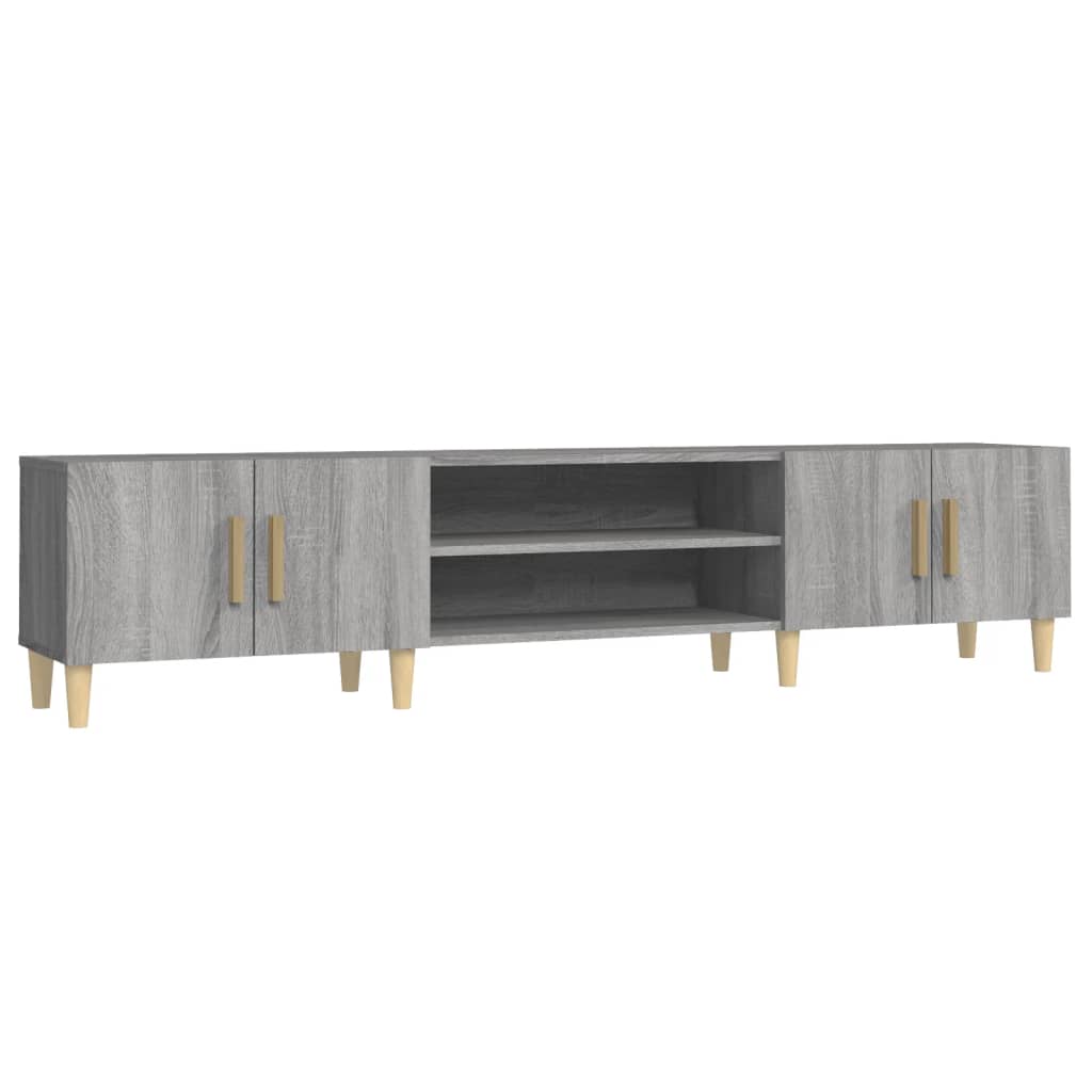Tv-meubel 180x31,5x40 cm bewerkt hout grijs sonoma eikenkleurig is nu te koop bij PeponiXL, paradijselijk wonen!