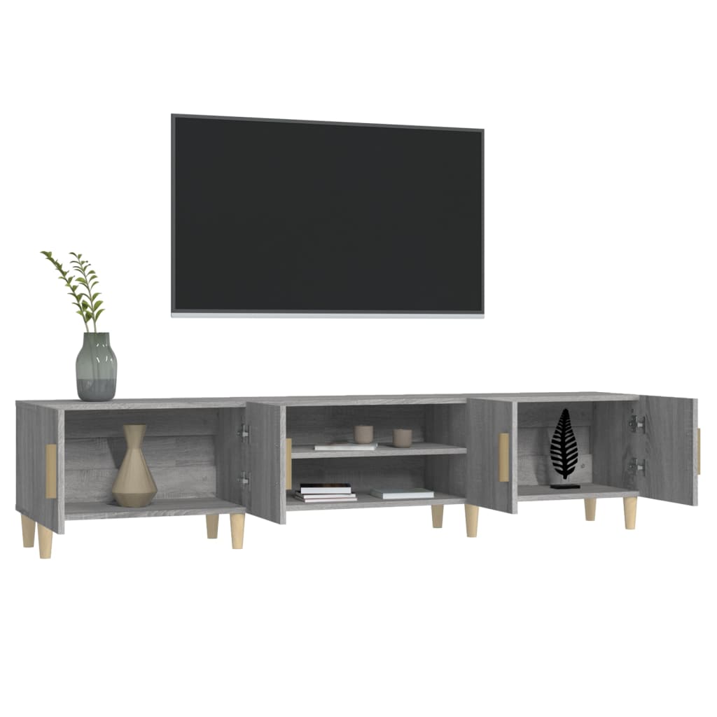 Tv-meubel 180x31,5x40 cm bewerkt hout grijs sonoma eikenkleurig is nu te koop bij PeponiXL, paradijselijk wonen!