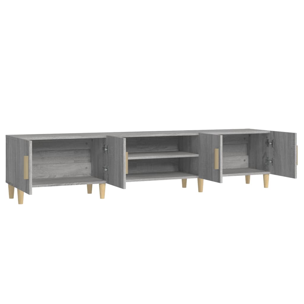 Tv-meubel 180x31,5x40 cm bewerkt hout grijs sonoma eikenkleurig is nu te koop bij PeponiXL, paradijselijk wonen!