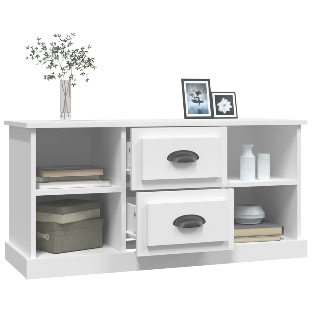 Tv-meubel 99,5x35,5x48 cm bewerkt hout wit is nu te koop bij PeponiXL, paradijselijk wonen!