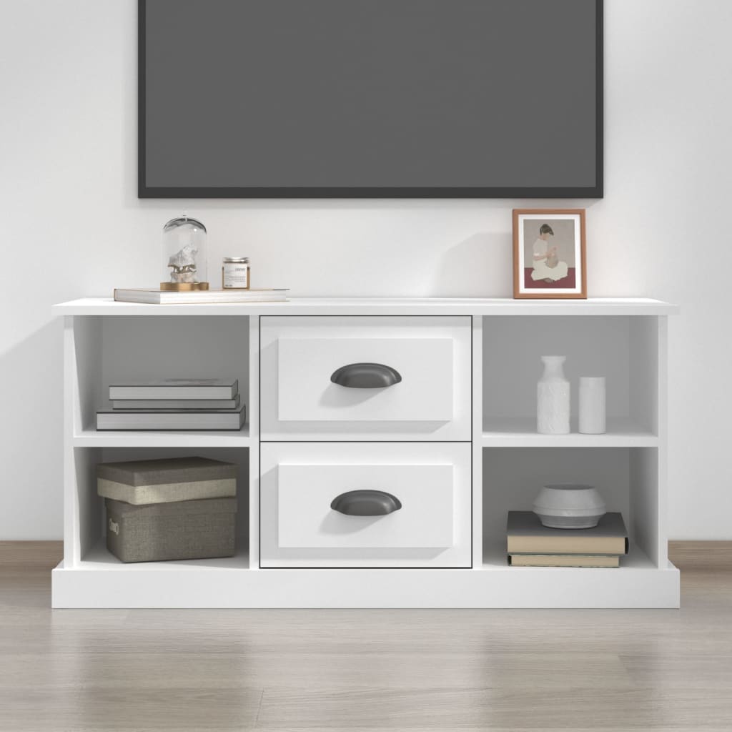 Tv-meubel 99,5x35,5x48 cm bewerkt hout wit is nu te koop bij PeponiXL, paradijselijk wonen!