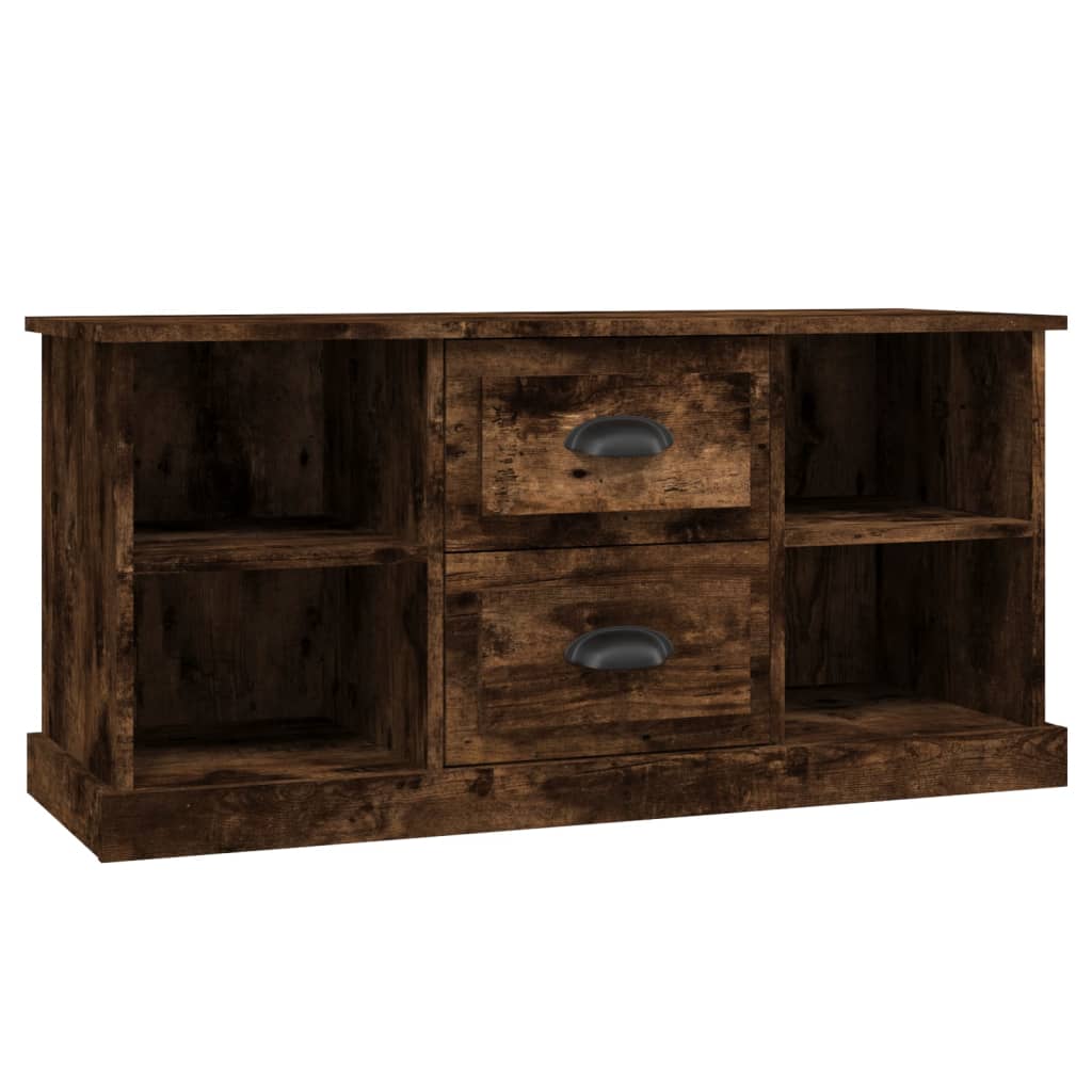 Tv-meubel 99,5x35,5x48 cm bewerkt hout gerookt eikenkleurig is nu te koop bij PeponiXL, paradijselijk wonen!