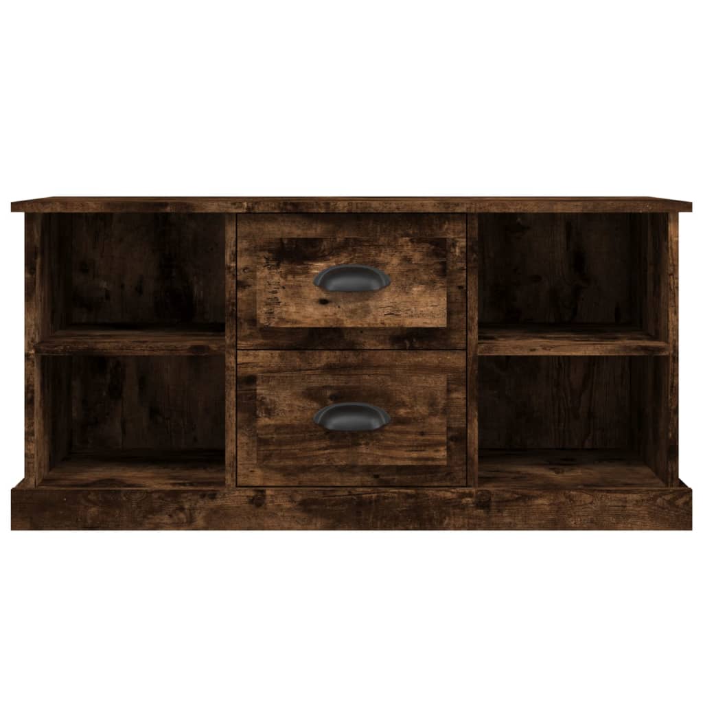 Tv-meubel 99,5x35,5x48 cm bewerkt hout gerookt eikenkleurig is nu te koop bij PeponiXL, paradijselijk wonen!