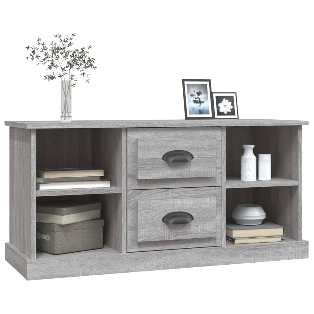 Tv-meubel 99,5x35,5x48 cm bewerkt hout grijs sonoma eikenkleur is nu te koop bij PeponiXL, paradijselijk wonen!