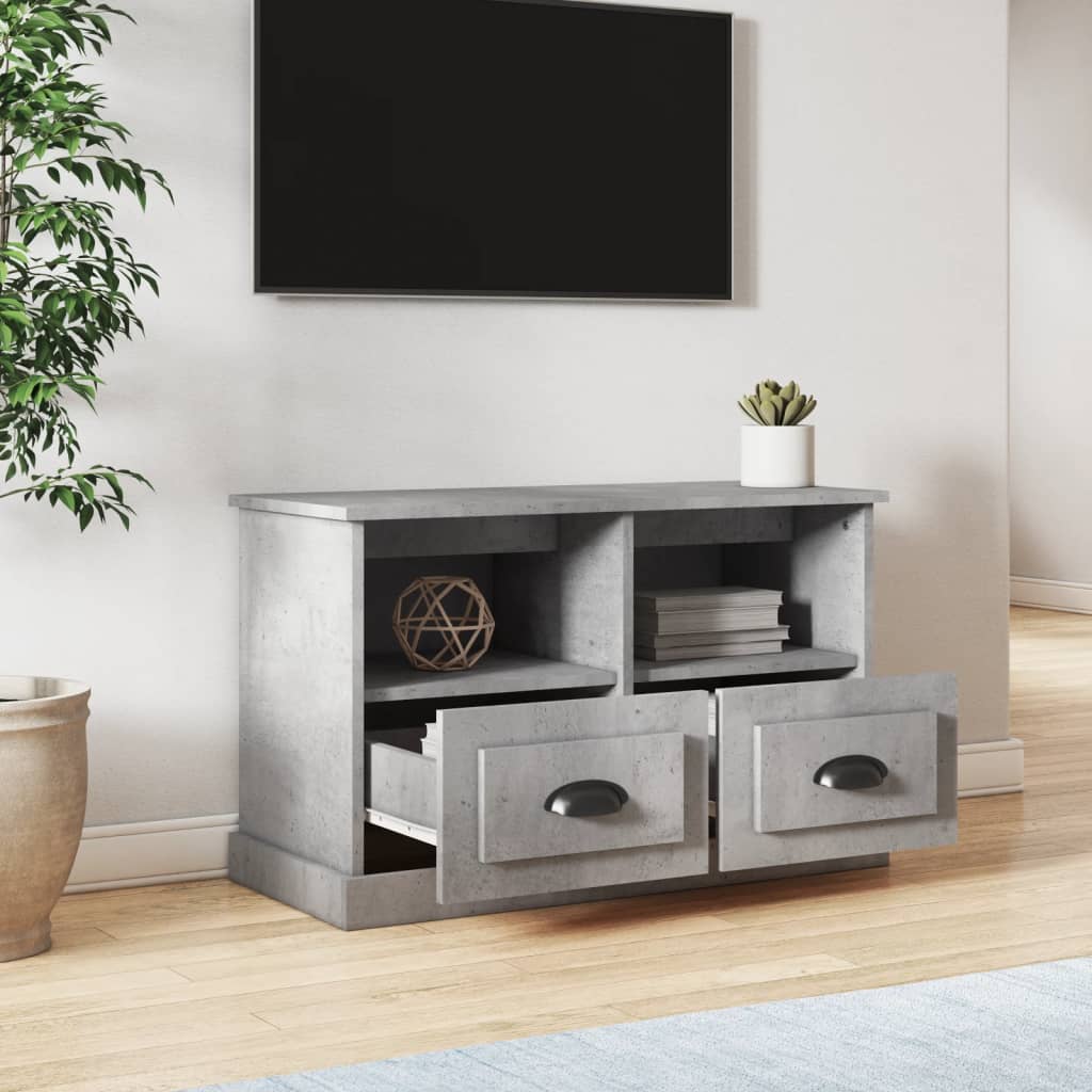 Tv-meubel 80x35x50 cm bewerkt hout betongrijs is nu te koop bij PeponiXL, paradijselijk wonen!