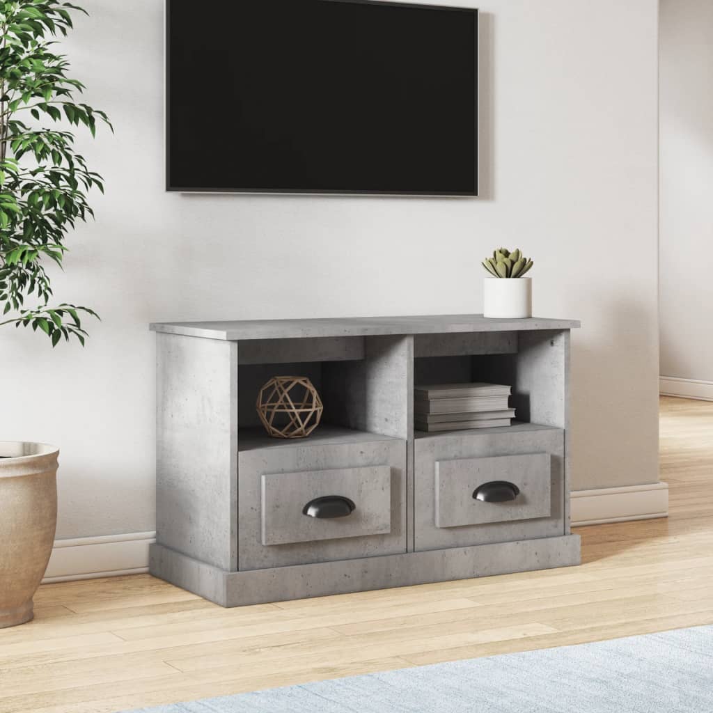 Tv-meubel 80x35x50 cm bewerkt hout betongrijs is nu te koop bij PeponiXL, paradijselijk wonen!