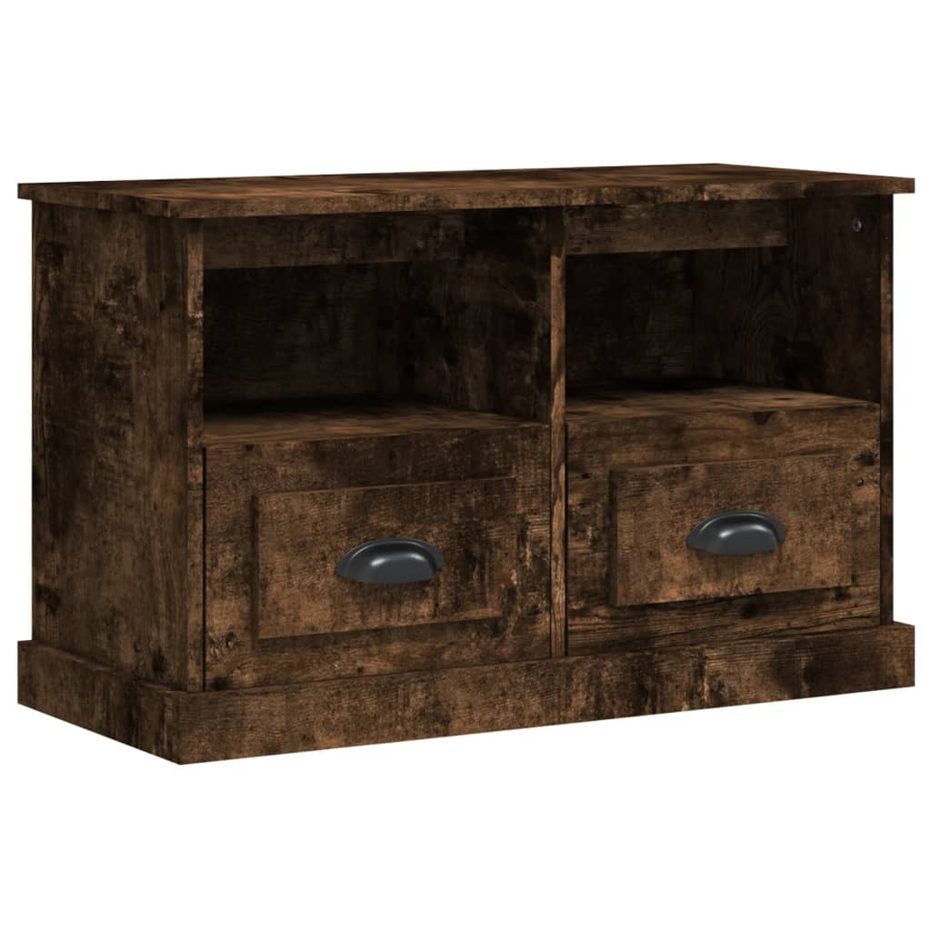 Tv-meubel 80x35x50 cm bewerkt hout gerookt eikenkleurig is nu te koop bij PeponiXL, paradijselijk wonen!