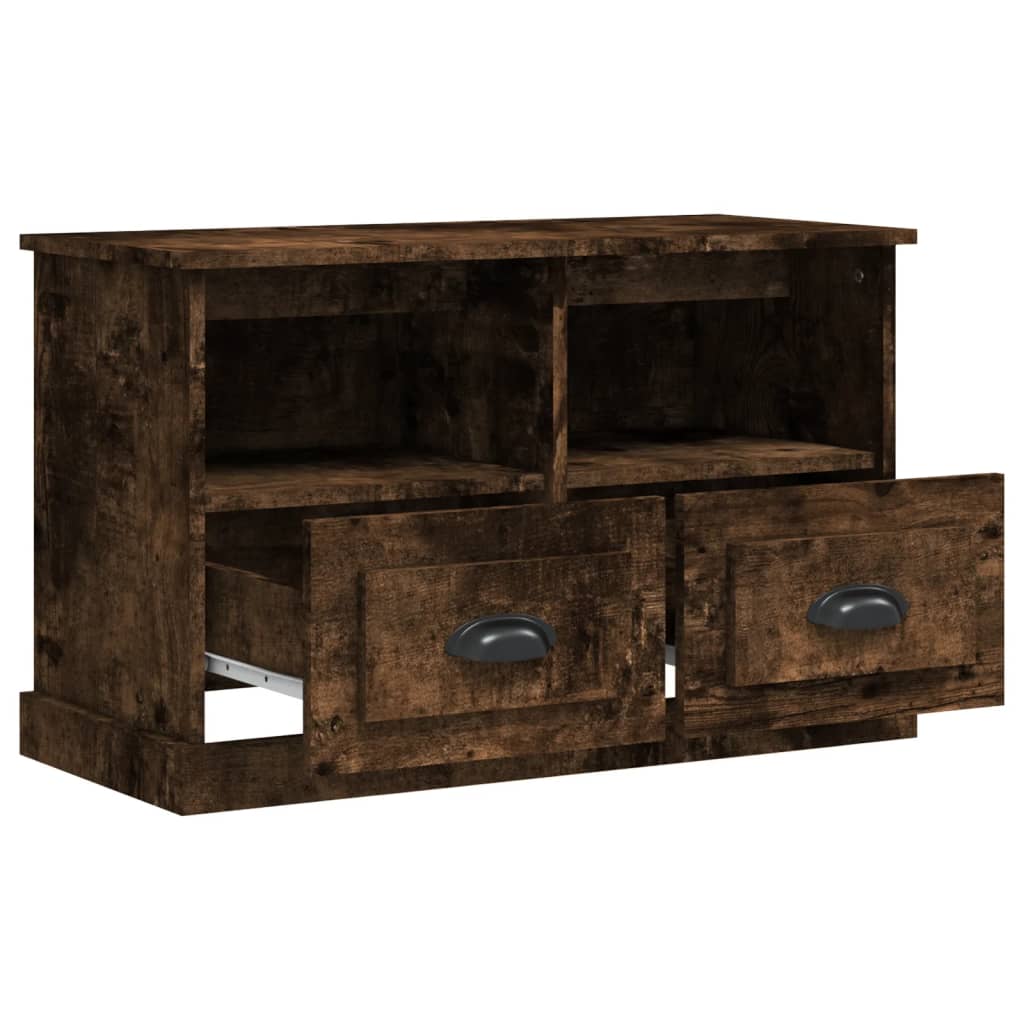 Tv-meubel 80x35x50 cm bewerkt hout gerookt eikenkleurig is nu te koop bij PeponiXL, paradijselijk wonen!