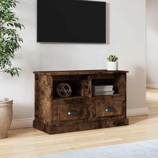 Tv-meubel 80x35x50 cm bewerkt hout gerookt eikenkleurig is nu te koop bij PeponiXL, paradijselijk wonen!
