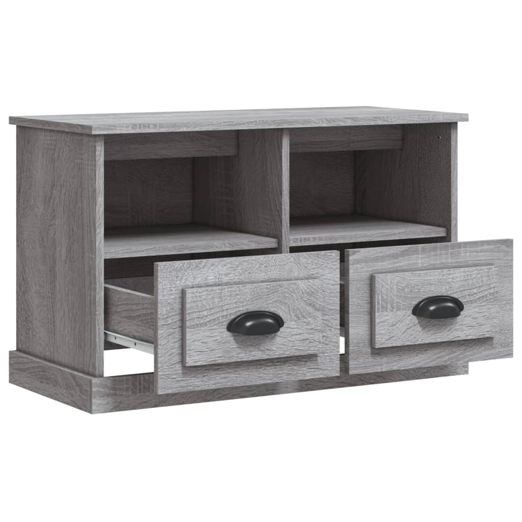 Tv-meubel 80x35x50 cm bewerkt hout grijs sonoma eikenkleurig is nu te koop bij PeponiXL, paradijselijk wonen!