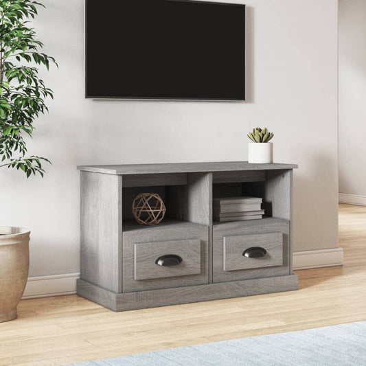 Tv-meubel 80x35x50 cm bewerkt hout grijs sonoma eikenkleurig is nu te koop bij PeponiXL, paradijselijk wonen!
