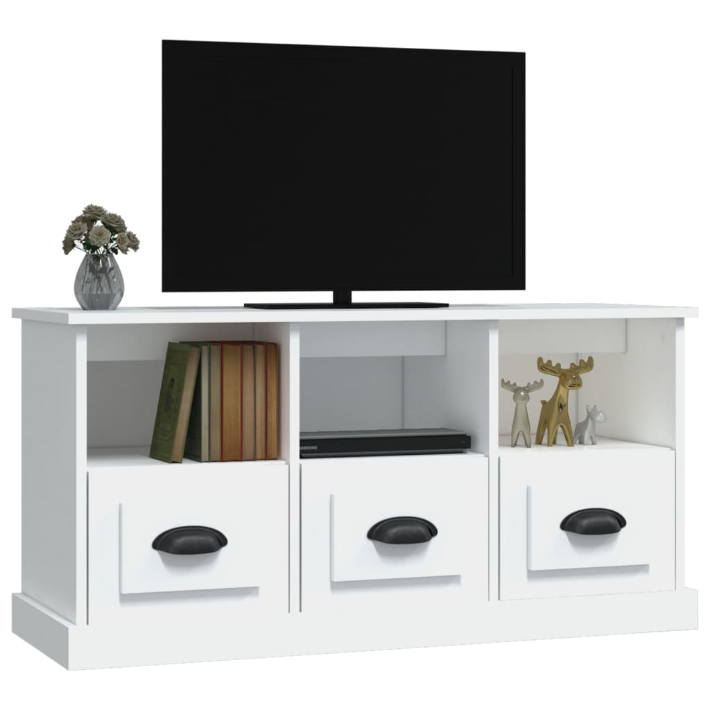Tv-meubel 100x35x50 cm bewerkt hout wit is nu te koop bij PeponiXL, paradijselijk wonen!