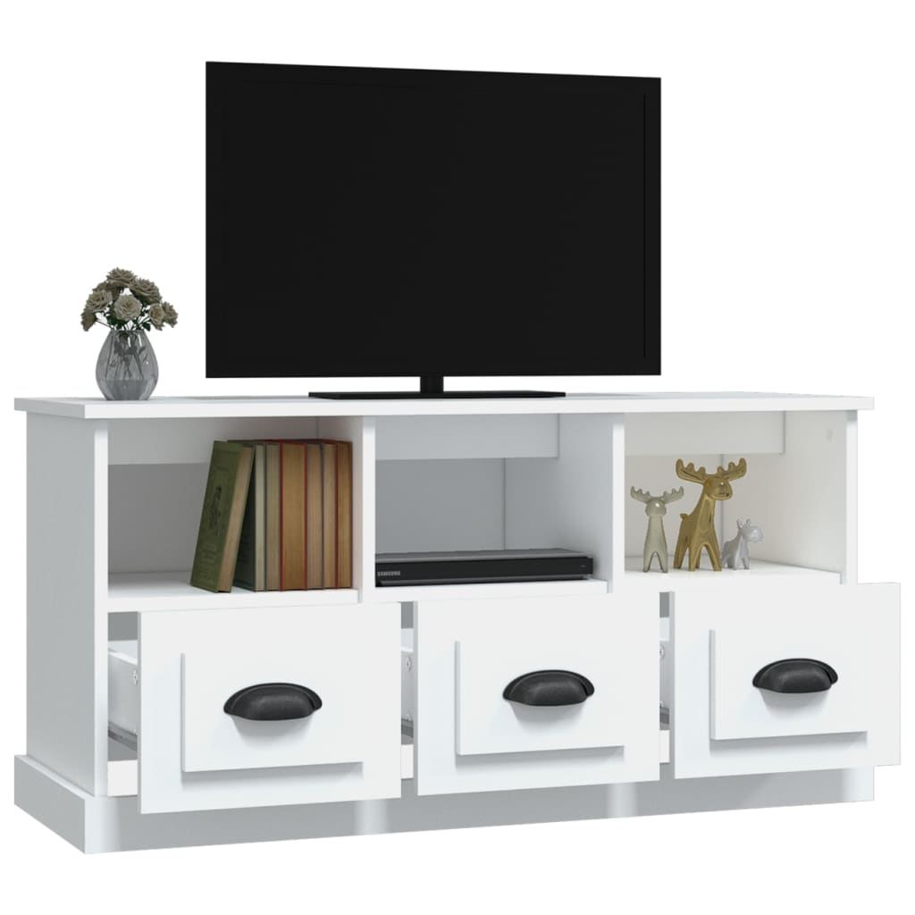 Tv-meubel 100x35x50 cm bewerkt hout wit is nu te koop bij PeponiXL, paradijselijk wonen!