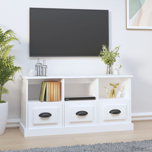 Tv-meubel 100x35x50 cm bewerkt hout wit is nu te koop bij PeponiXL, paradijselijk wonen!