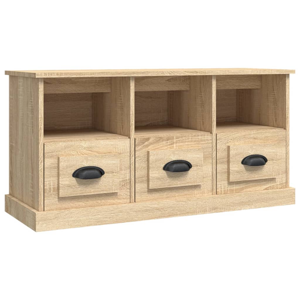 Tv-meubel 100x35x50 cm bewerkt hout sonoma eikenkleurig is nu te koop bij PeponiXL, paradijselijk wonen!
