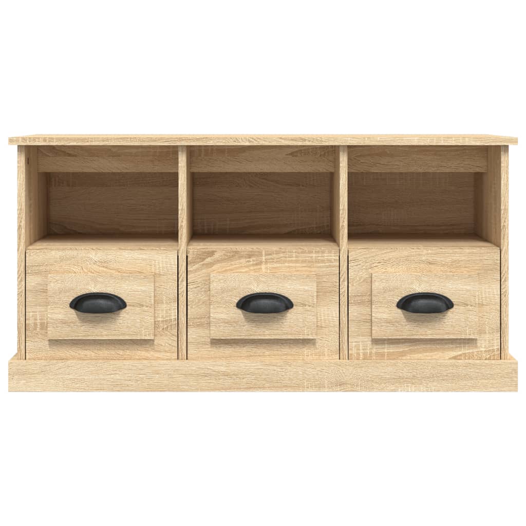 Tv-meubel 100x35x50 cm bewerkt hout sonoma eikenkleurig is nu te koop bij PeponiXL, paradijselijk wonen!