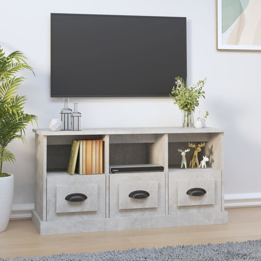 Tv-meubel 100x35x50 cm bewerkt hout betongrijs is nu te koop bij PeponiXL, paradijselijk wonen!