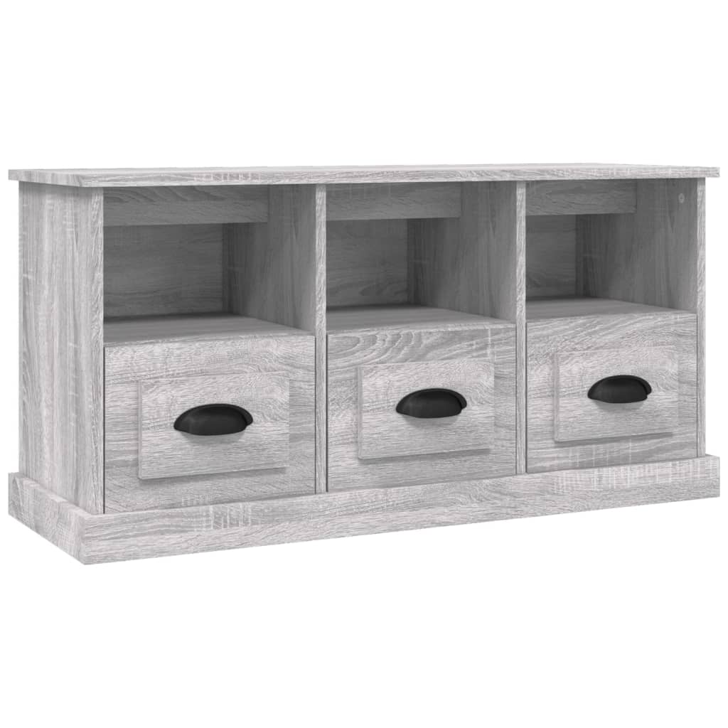 Tv-meubel 100x35x50 cm bewerkt hout grijs sonoma eikenkleurig is nu te koop bij PeponiXL, paradijselijk wonen!