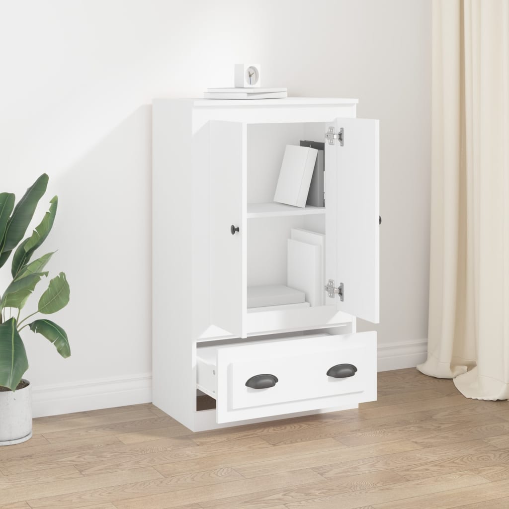 Hoge kast 60x35,5x103,5 cm bewerkt hout wit is nu te koop bij PeponiXL, paradijselijk wonen!