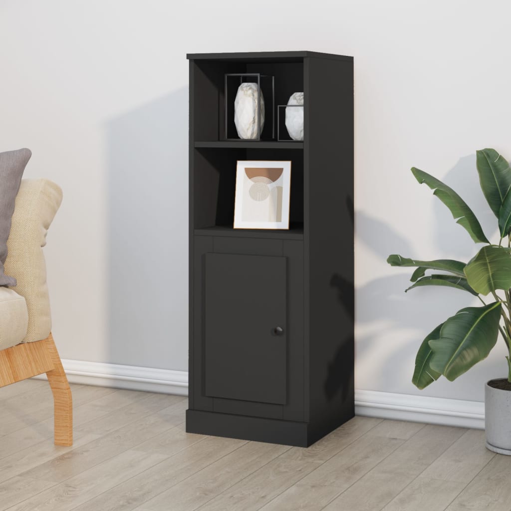 Hoge kast 36x35,5x103,5 cm bewerkt hout zwart is nu te koop bij PeponiXL, paradijselijk wonen!