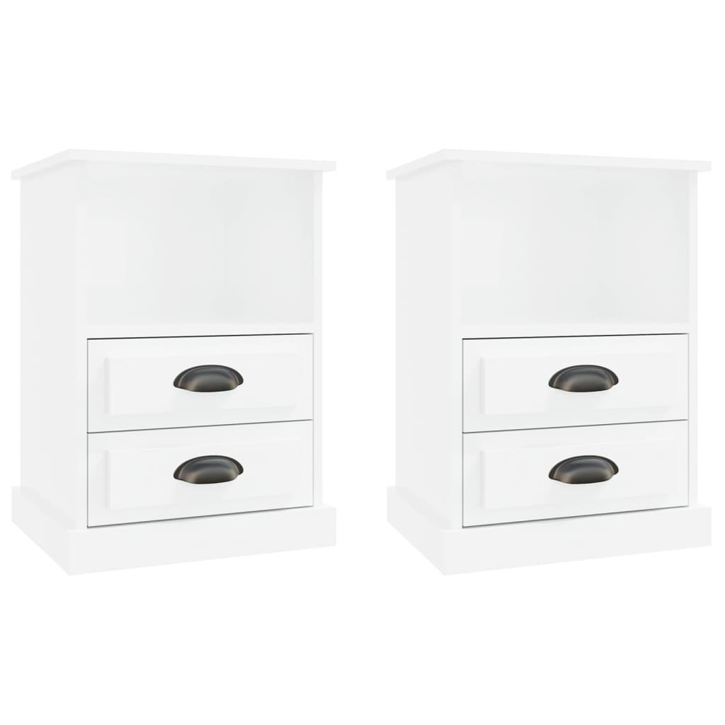 Nachtkastjes 2 st 43x36x60 cm hoogglans wit is nu te koop bij PeponiXL, paradijselijk wonen!