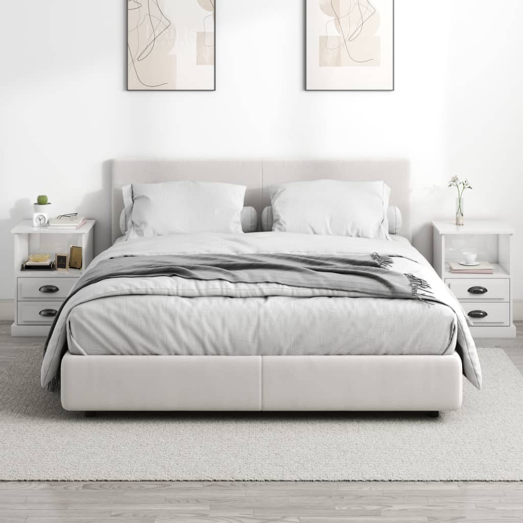 Nachtkastjes 2 st 43x36x60 cm hoogglans wit is nu te koop bij PeponiXL, paradijselijk wonen!
