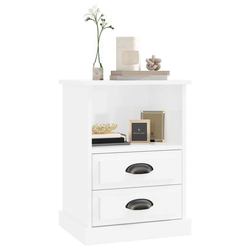 Nachtkastjes 2 st 43x36x60 cm hoogglans wit is nu te koop bij PeponiXL, paradijselijk wonen!