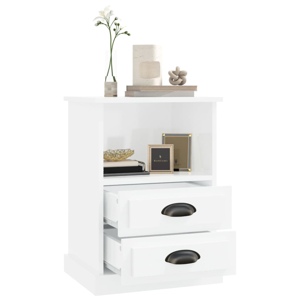 Nachtkastjes 2 st 43x36x60 cm hoogglans wit is nu te koop bij PeponiXL, paradijselijk wonen!