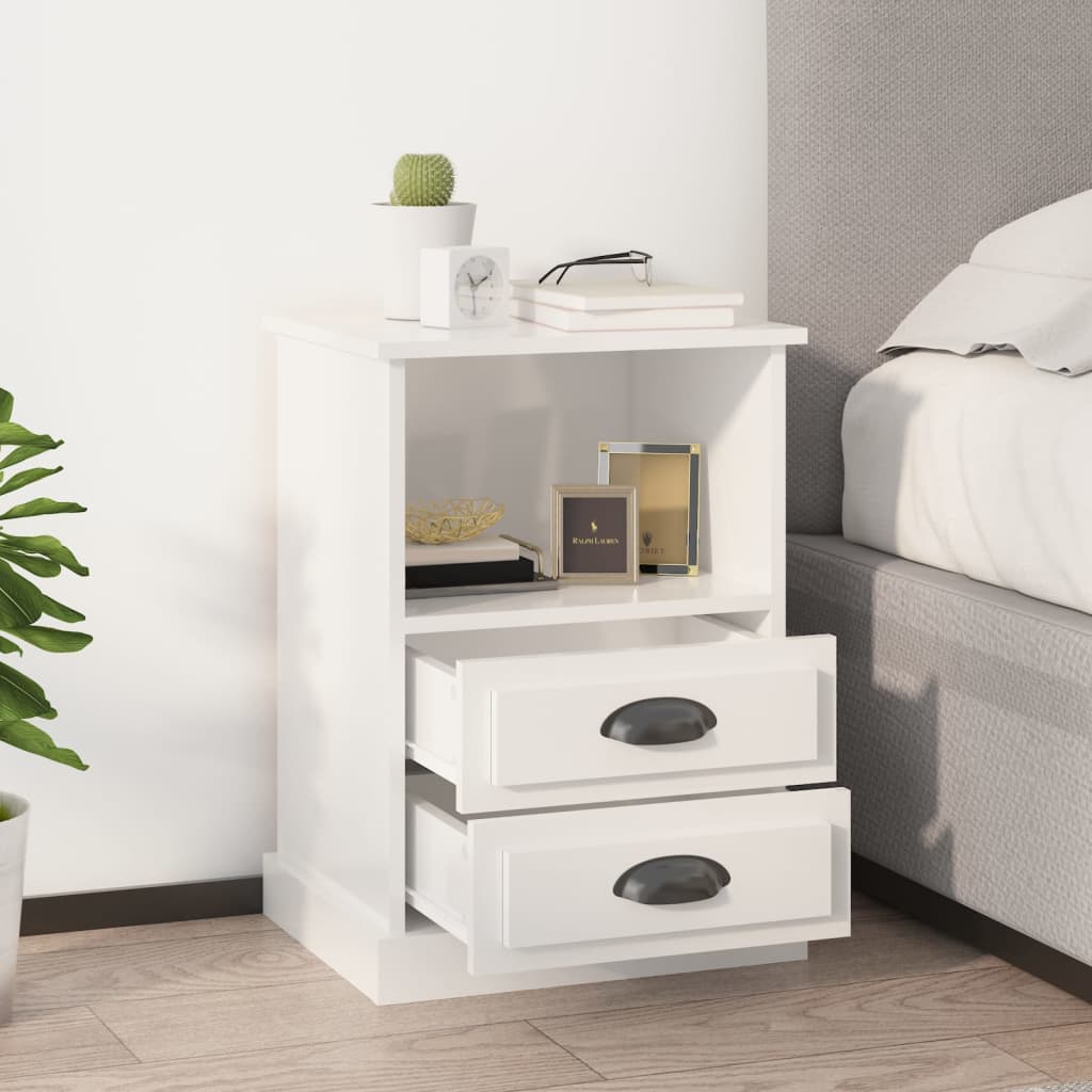 Nachtkastjes 2 st 43x36x60 cm hoogglans wit is nu te koop bij PeponiXL, paradijselijk wonen!