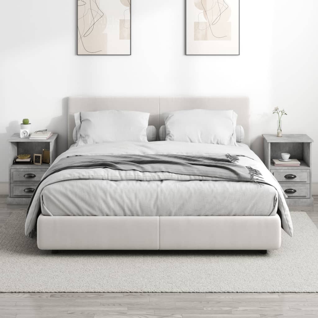 Nachtkastjes 2 st 43x36x60 cm betongrijs is nu te koop bij PeponiXL, paradijselijk wonen!