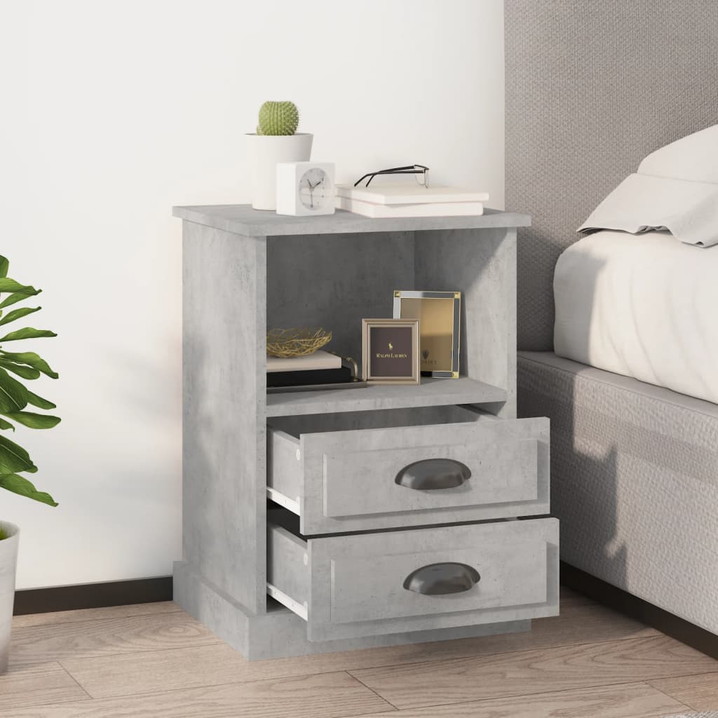 Nachtkastjes 2 st 43x36x60 cm betongrijs is nu te koop bij PeponiXL, paradijselijk wonen!