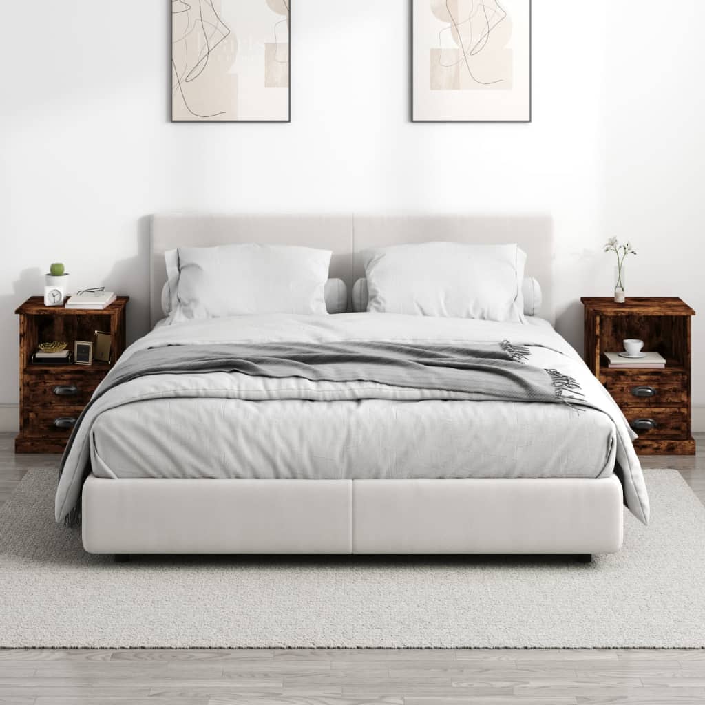 Nachtkastjes 2 st 43x36x60 cm gerookt eikenkleurig is nu te koop bij PeponiXL, paradijselijk wonen!