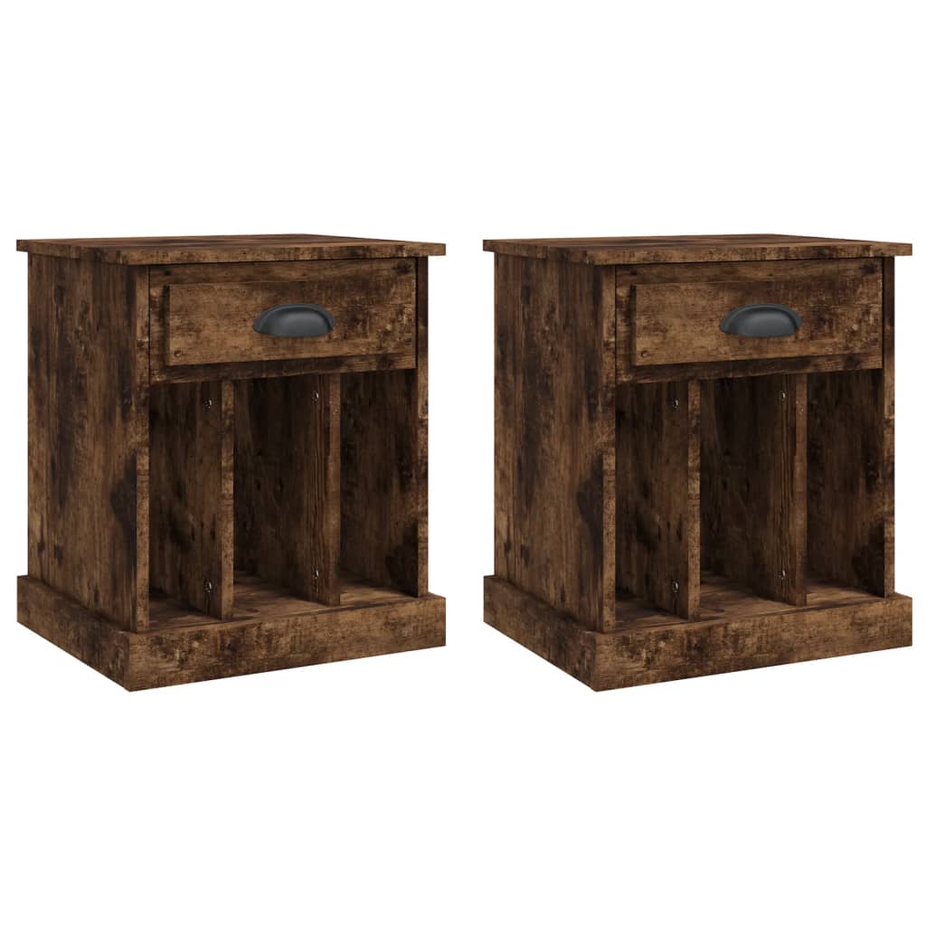 Nachtkastjes 2 st 43x36x50 cm gerookt eikenkleurig is nu te koop bij PeponiXL, paradijselijk wonen!