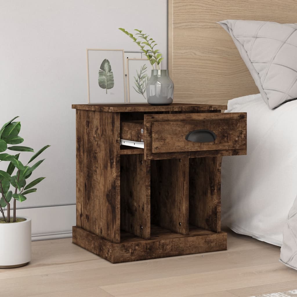 Nachtkastjes 2 st 43x36x50 cm gerookt eikenkleurig is nu te koop bij PeponiXL, paradijselijk wonen!