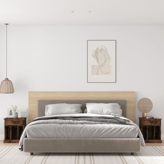 Nachtkastjes 2 st 43x36x50 cm gerookt eikenkleurig is nu te koop bij PeponiXL, paradijselijk wonen!