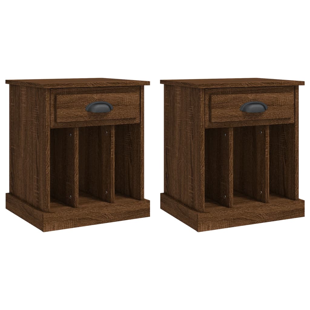 Nachtkastjes 2 st 43x36x50 cm bruin eikenkleur is nu te koop bij PeponiXL, paradijselijk wonen!