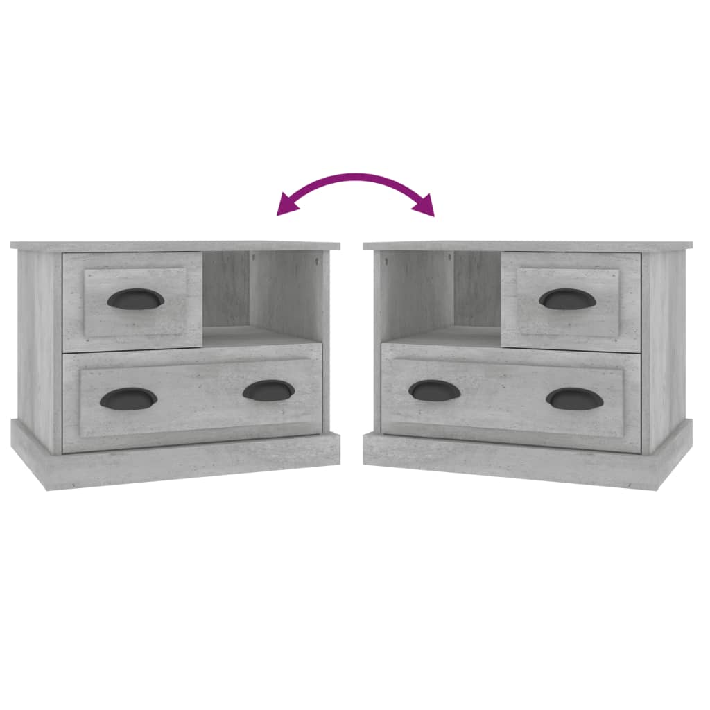 Nachtkastje 60x39x45 cm betongrijs is nu te koop bij PeponiXL, paradijselijk wonen!