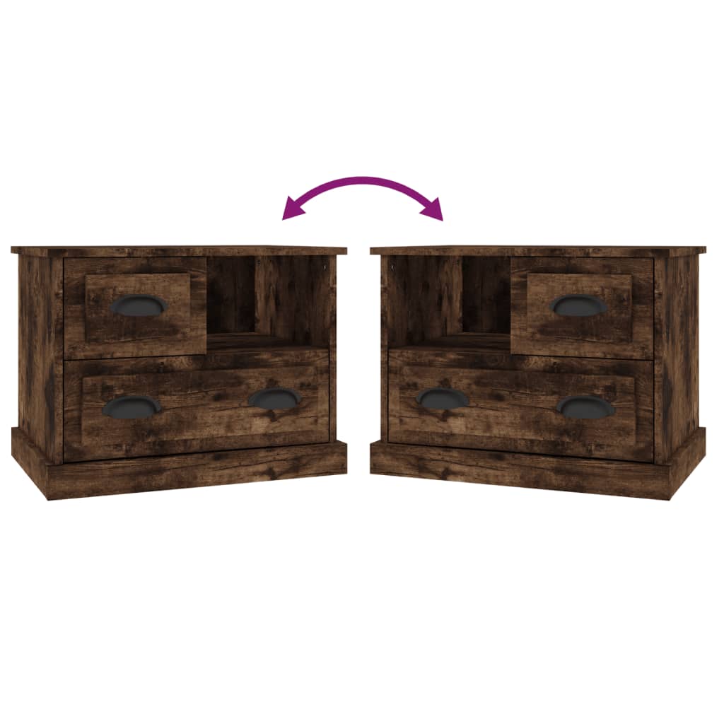 Nachtkastje 60x39x45 cm gerookt eikenkleurig is nu te koop bij PeponiXL, paradijselijk wonen!