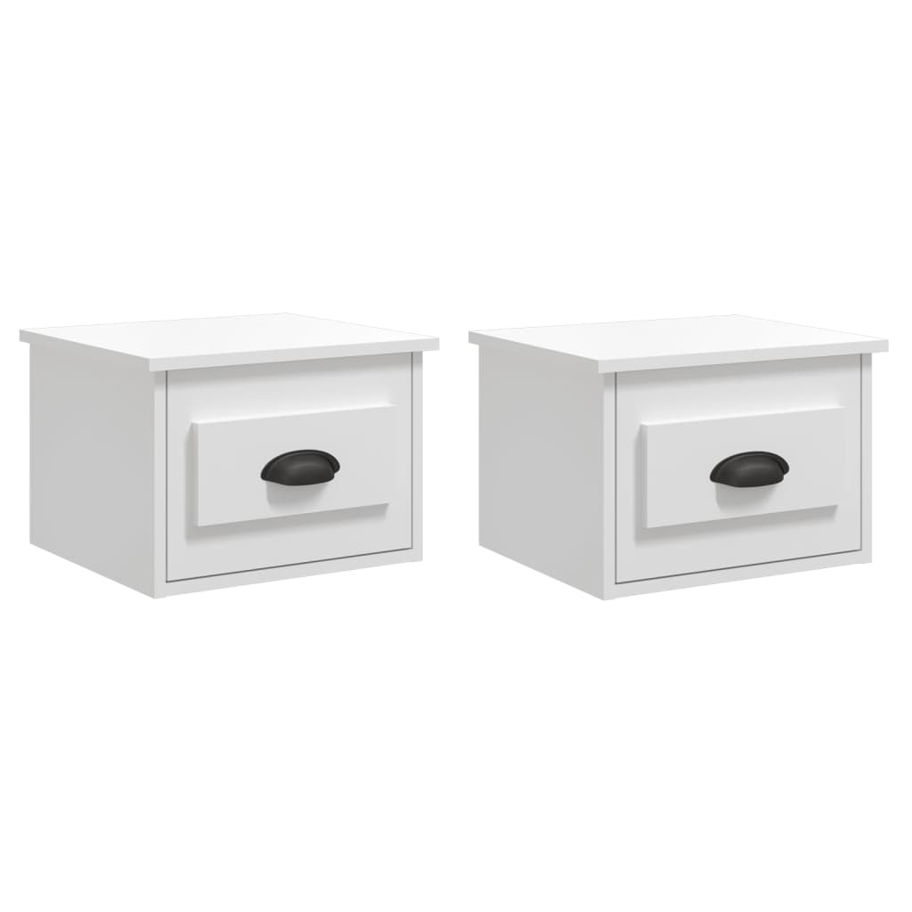 Nachtkastjes 2 st wandgemonteerd 41,5x36x28 cm hoogglans wit is nu te koop bij PeponiXL, paradijselijk wonen!