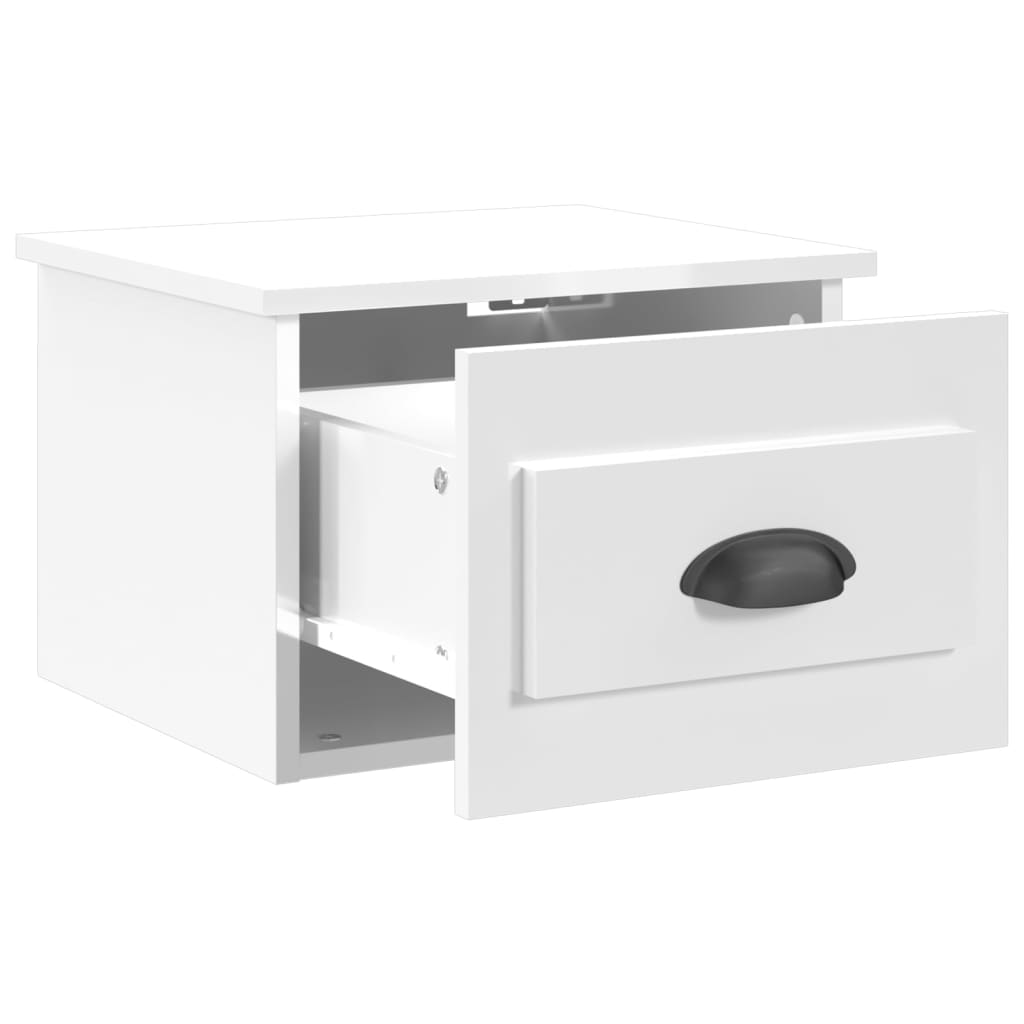 Nachtkastjes 2 st wandgemonteerd 41,5x36x28 cm hoogglans wit is nu te koop bij PeponiXL, paradijselijk wonen!