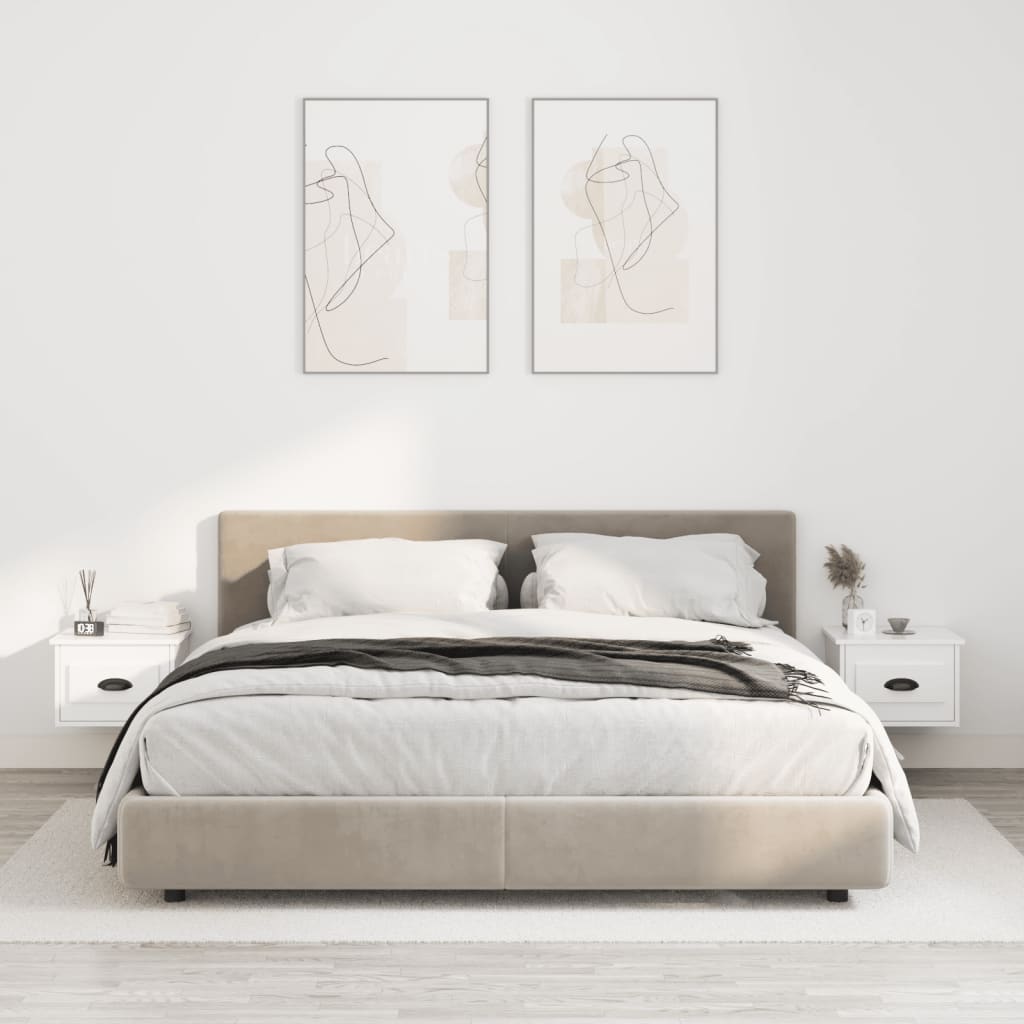 Nachtkastjes 2 st wandgemonteerd 41,5x36x28 cm hoogglans wit is nu te koop bij PeponiXL, paradijselijk wonen!