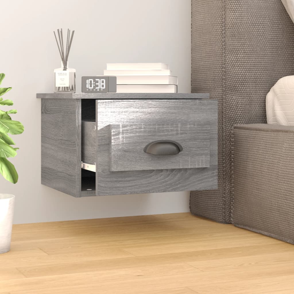Nachtkastje wandgemonteerd 41,5x36x28 cm grijs sonoma eiken is nu te koop bij PeponiXL, paradijselijk wonen!