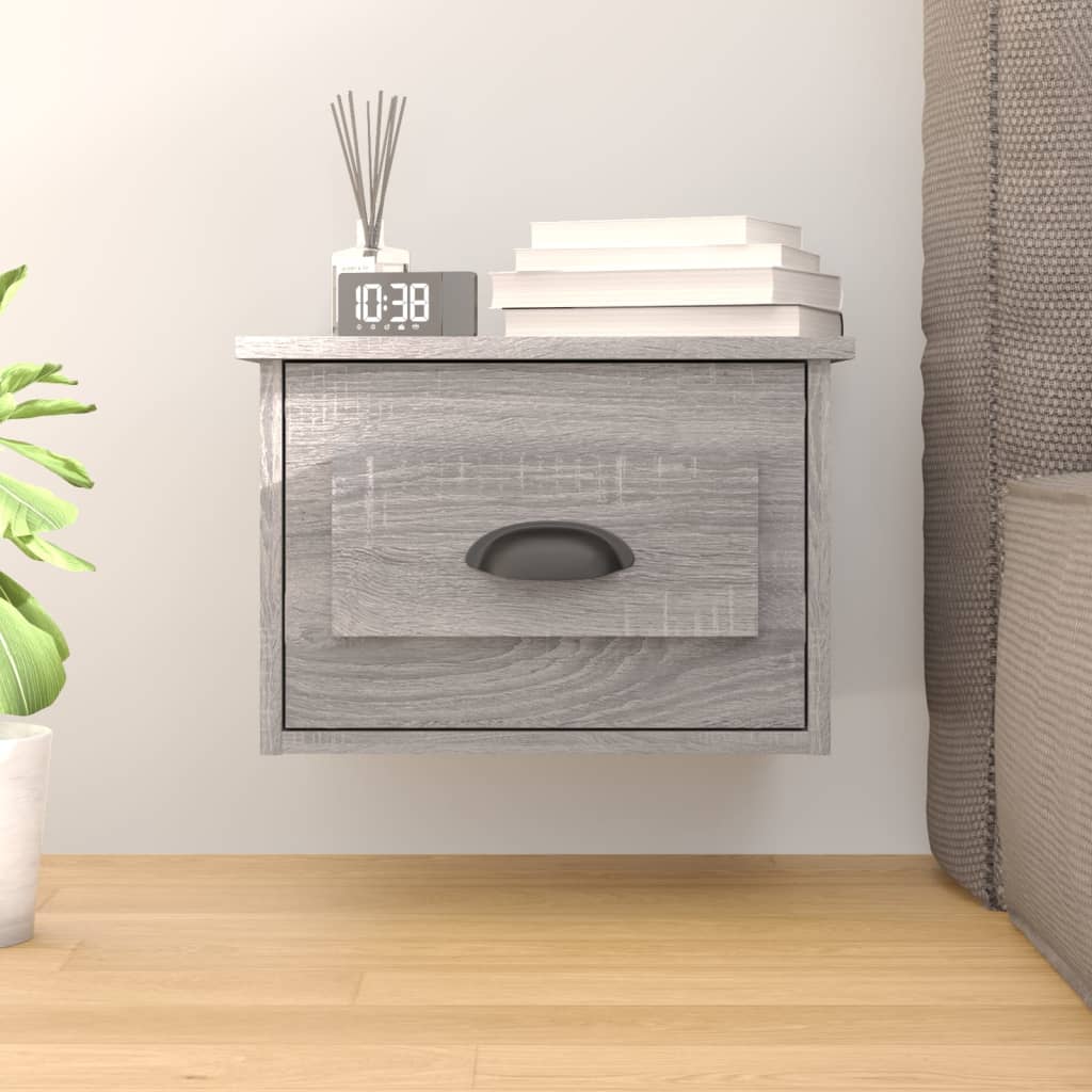 Nachtkastje wandgemonteerd 41,5x36x28 cm grijs sonoma eiken is nu te koop bij PeponiXL, paradijselijk wonen!