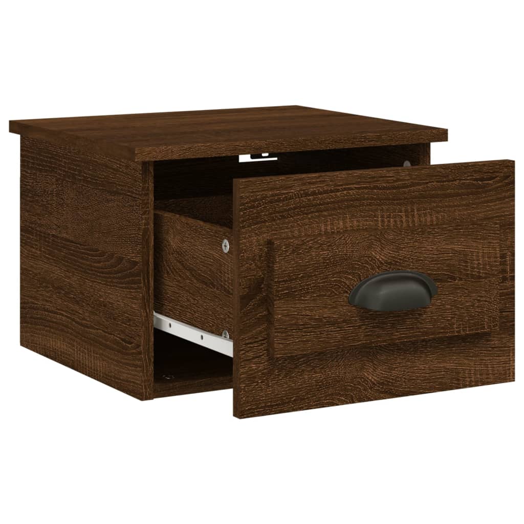 Nachtkastjes 2 st wandgemonteerd 41,5x36x28 cm bruin eikenkleur is nu te koop bij PeponiXL, paradijselijk wonen!