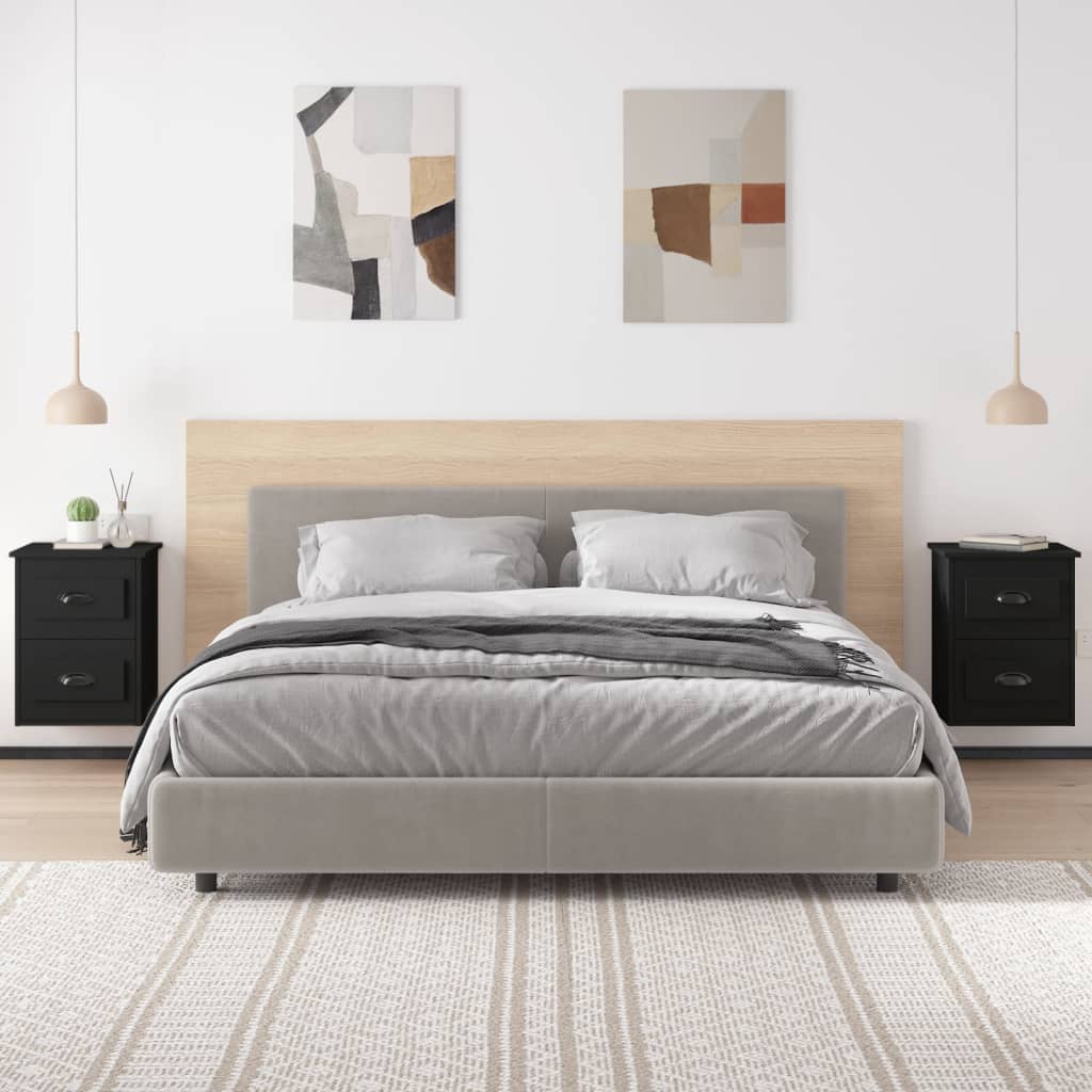 Nachtkastjes 2 st wandgemonteerd 41,5x36x53 cm zwart is nu te koop bij PeponiXL, paradijselijk wonen!