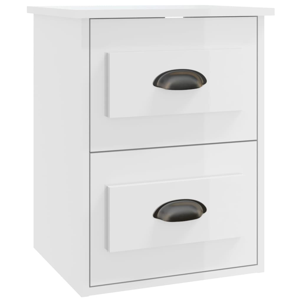 Nachtkastjes 2 st wandgemonteerd 41,5x36x53 cm hoogglans wit is nu te koop bij PeponiXL, paradijselijk wonen!