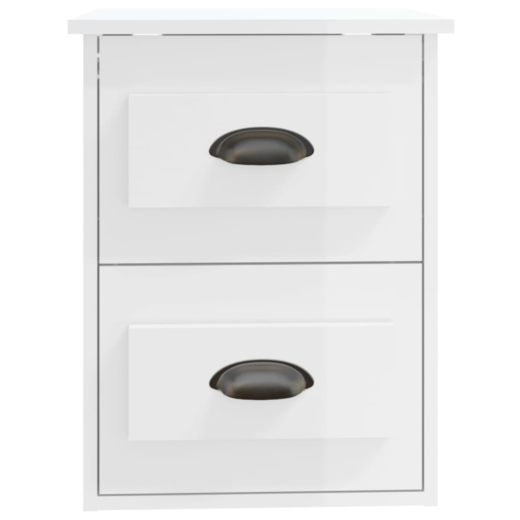 Nachtkastjes 2 st wandgemonteerd 41,5x36x53 cm hoogglans wit is nu te koop bij PeponiXL, paradijselijk wonen!