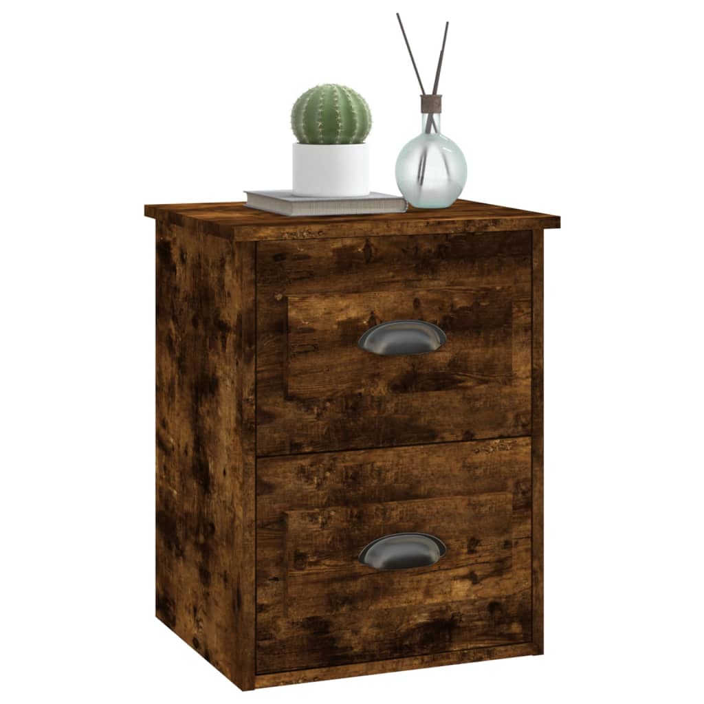 Nachtkastjes 2 st wandgemonteerd 41,5x36x53 cm gerookt eiken is nu te koop bij PeponiXL, paradijselijk wonen!