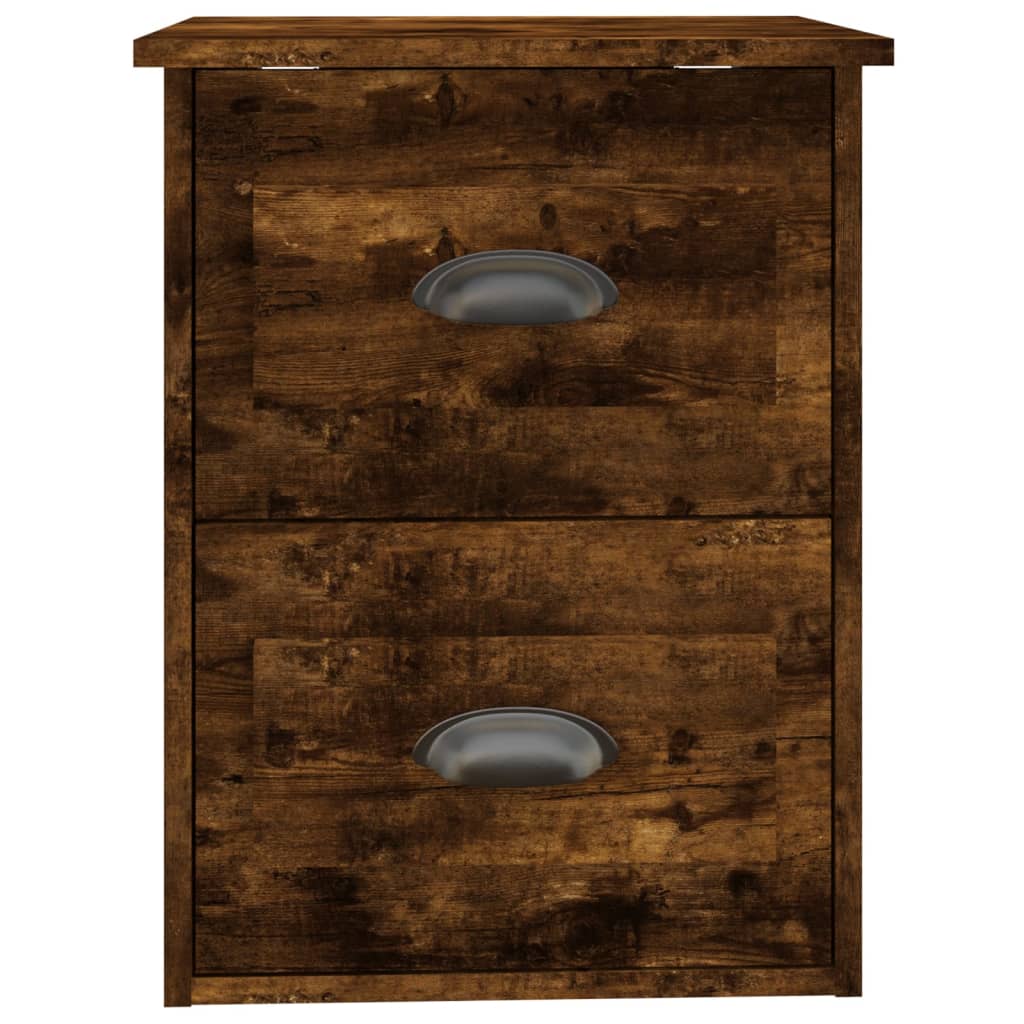Nachtkastjes 2 st wandgemonteerd 41,5x36x53 cm gerookt eiken is nu te koop bij PeponiXL, paradijselijk wonen!