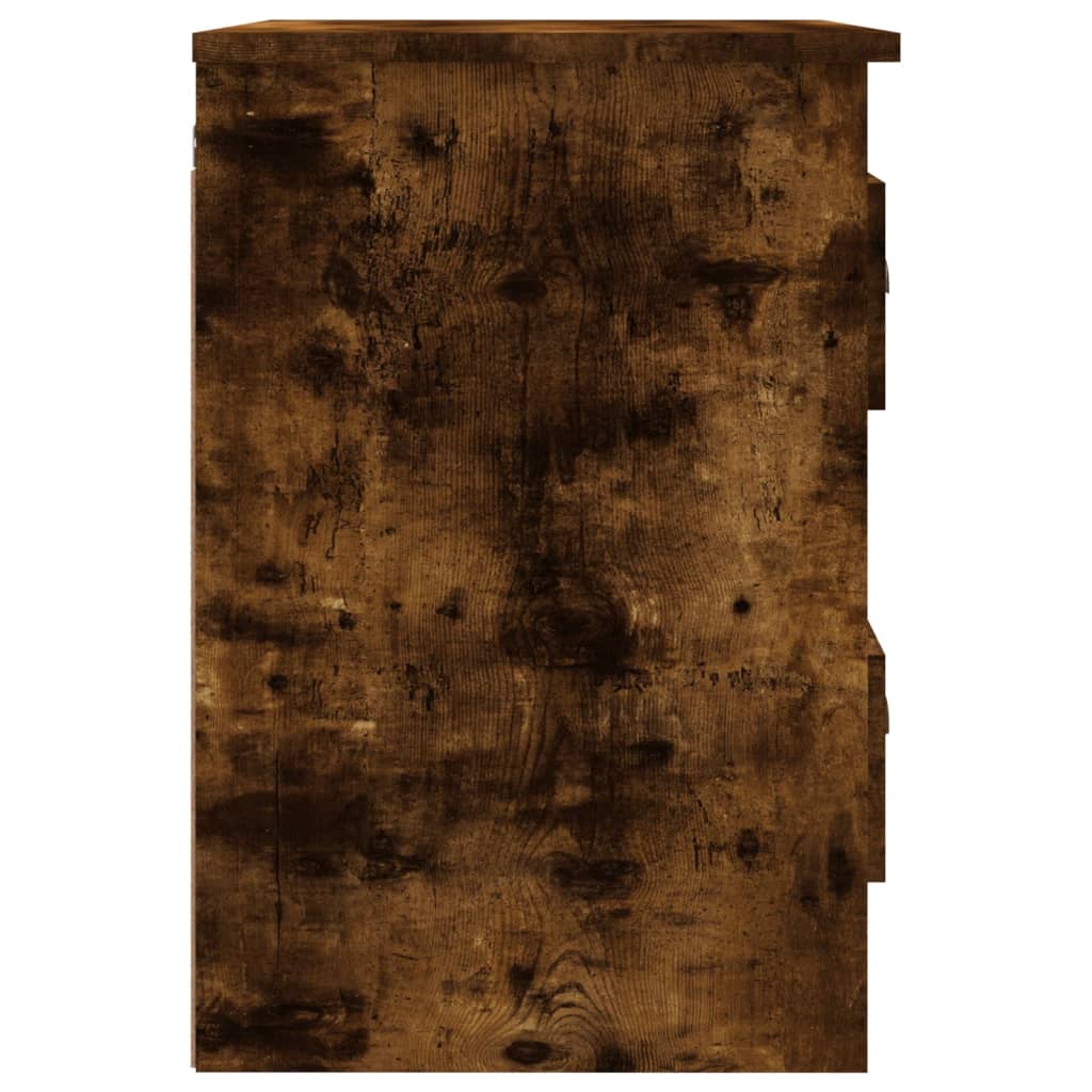 Nachtkastjes 2 st wandgemonteerd 41,5x36x53 cm gerookt eiken is nu te koop bij PeponiXL, paradijselijk wonen!